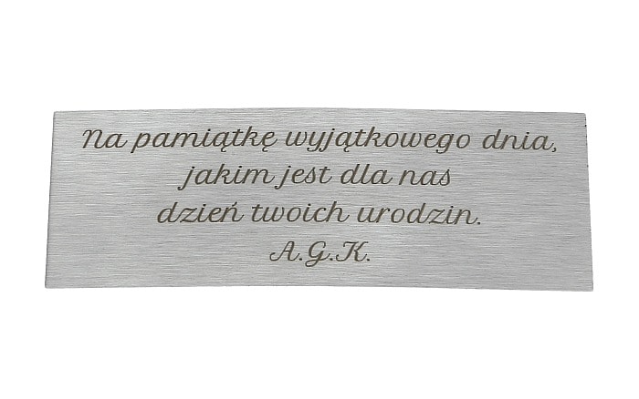 Przykładowy grawer na pudełku