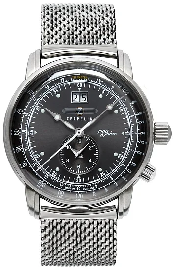 Zeppelin 100 Years Zeppelin Quartz Big Date GMT Mesh ZE-7640M-2