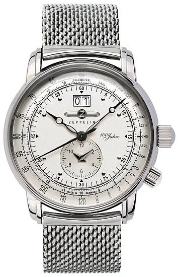 Zeppelin 100 Years Zeppelin Quartz Big Date GMT Mesh ZE-7640M-1