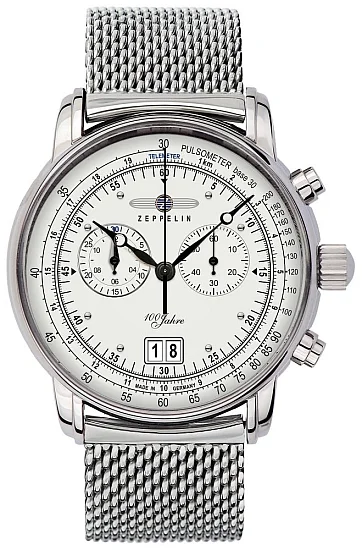 Zeppelin 100 Years Zeppelin Quartz Chrono Big Date Mesh ZE-7690M-1