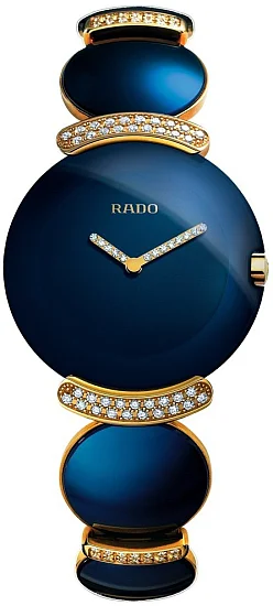Rado Coupole Blue Fascination Lady Diamonds Quartz Yellow Gold R90162208