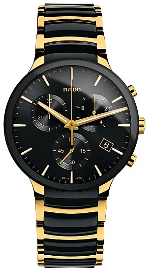 Rado Centrix Gent Quartz Chrono L Black Ceramic & Yellow Gold R30134162