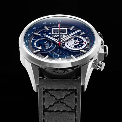 AVI-8 Hawker Harrier II Matador Chronograph Marine Steel Big-Date Skeleton AV-4065-04