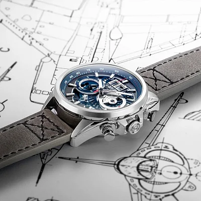 AVI-8 Hawker Harrier II Matador Chronograph Marine Steel Big-Date Skeleton AV-4065-04