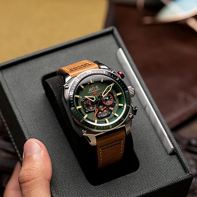 AVI-8 Hawker Hunter Atlas Dual Time Chronograph Forest AV-4100-01
