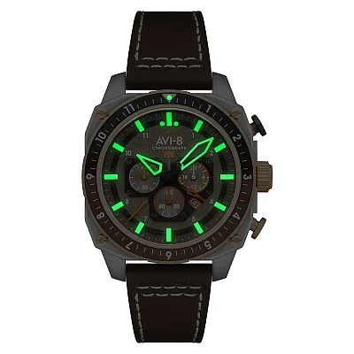 AVI-8 Hawker Hunter Atlas Dual Time Chronograph Slate Grey AV-4070-04