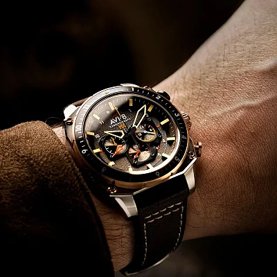 AVI-8 Hawker Hunter Atlas Dual Time Chronograph Slate Grey AV-4070-04