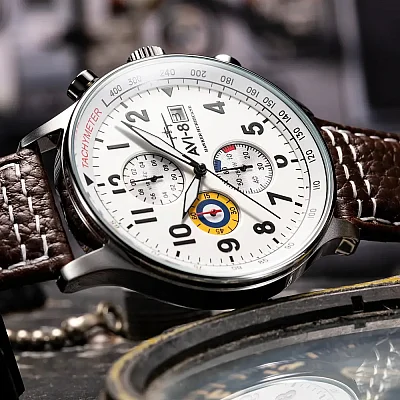 AVI-8 Hawker Hurricane Classic Chronograph Classic White AV-4011-01