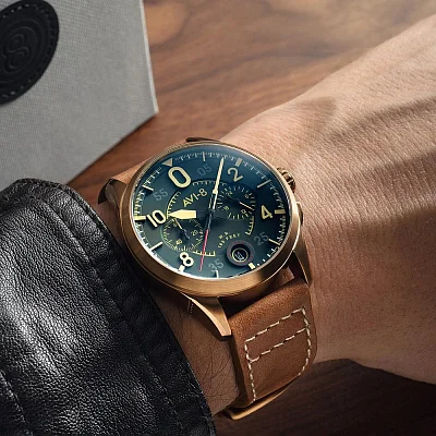 AVI-8 Spitfire Lock Chronograph Bronze Green Meca-Quartz AV-4089-02