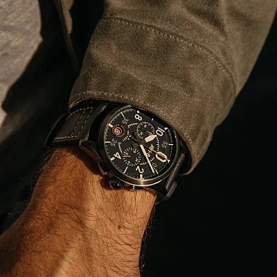 AVI-8 Spitfire Lock Chronograph Channel Blue Meca-Quartz AV-4089-04