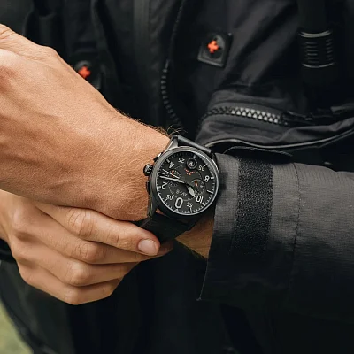 AVI-8 Spitfire Lock Chronograph Slate Black Meca-Quartz AV-4089-03