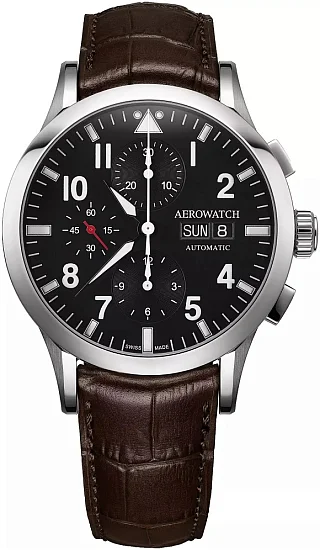 Aerowatch Les Grandes Classiques Gent Pilot Automatic Chronograph A 61968 AA03 POL