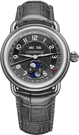 Aerowatch 1942 Big-Size Automatic Calendar Moonphase A 91108 AA02
