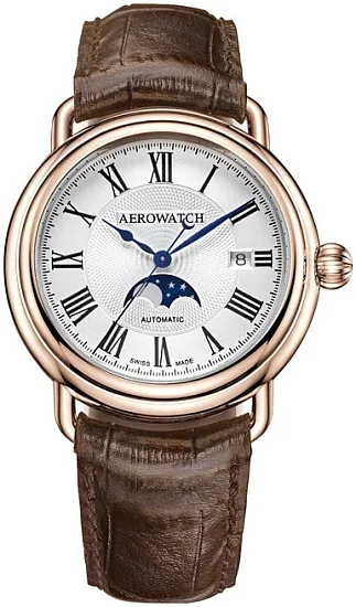 Aerowatch 1942 Big-Size Automatic Date Moonphase A 77983 RO01