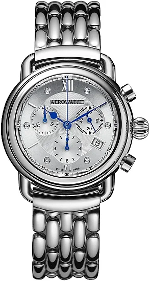 Aerowatch 1942 Chrono Quartz Ladies Diamonds A 83926 AA08 M