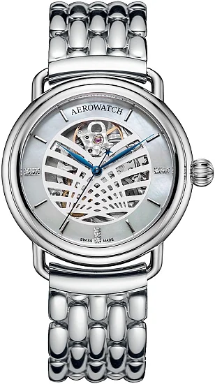Aerowatch 1942 Lady Automatic Skeleton Diamonds A 60900 AA23 M