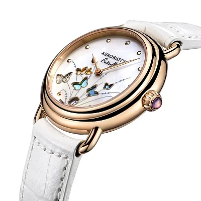 Aerowatch 1942 Mid-Size Lady Butterfly Quartz A 44960 RO05