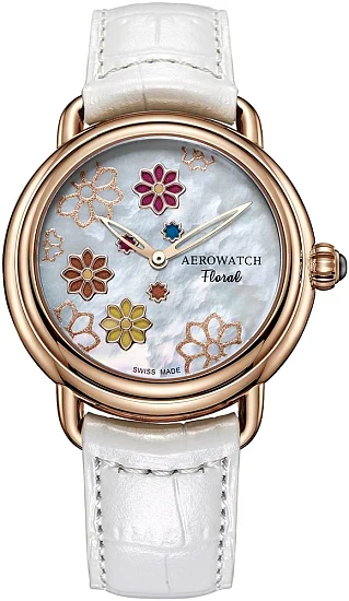 Aerowatch 1942 Mid-Size Lady Floral Quartz A 44960 RO16