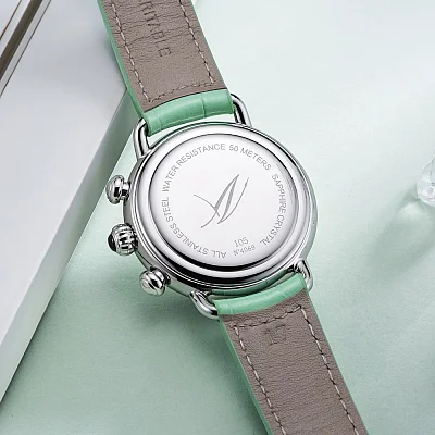Aerowatch Chronolady 1942 Lady Quartz Pastel Green A 81105 AA03