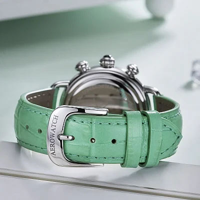 Aerowatch Chronolady 1942 Lady Quartz Pastel Green A 81105 AA03