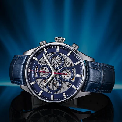 Aerowatch Les Grandes Classiques Chronograph Semi-Skeletonized Gent Automatic A 61989 AA07 1-2 SQ