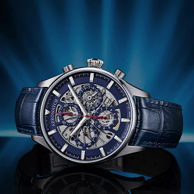 Aerowatch Les Grandes Classiques Chronograph Semi-Skeletonized Gent Automatic A 61989 AA07 1-2 SQ