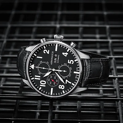 Aerowatch Les Grandes Classiques Gent Pilot Automatic Chronograph Day-Date A 61989 AA09