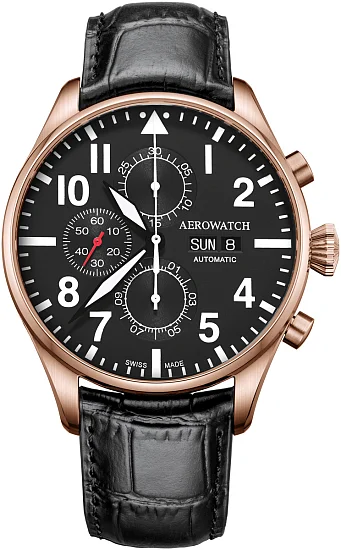 Aerowatch Les Grandes Classiques Gent Pilot Automatic Chronograph Day-Date A 61989 RO09