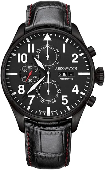 Aerowatch Les Grandes Classiques Gent Pilot Automatic Chronograph Day-Date A 61989 NO09
