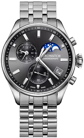Aerowatch Les Grandes Classiques Quartz Chronograph Moonphase A 78990 AA01 M