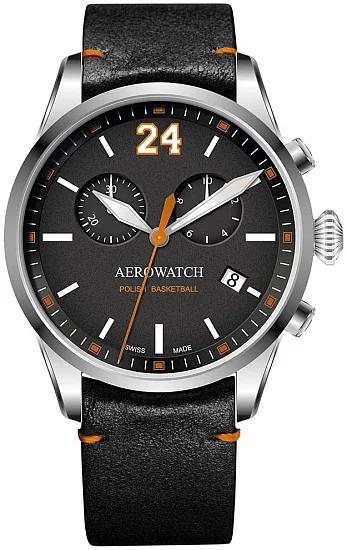 Aerowatch Les Grandes Classiques Quartz Chronograph Pilot Polish Basketball A 79990 AA06 BAS