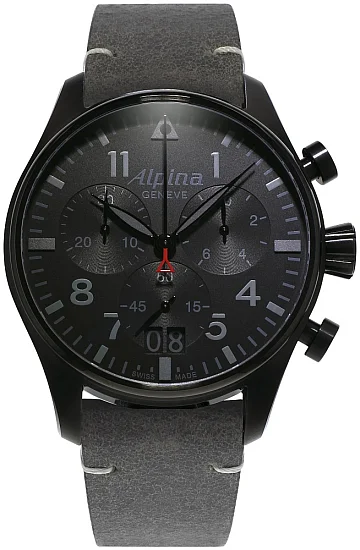 Alpina Startimer Pilot Quartz Chronograph Big Date Shadow Line Black PVD AL-372BB4FBS26