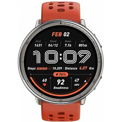 Amazfit Active 2 Red Sport Digital Smartwatch 43mm HR GPS W2437GL2N