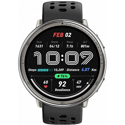 Amazfit Active 2 Round Black Sport Digital Smartwatch 43mm HR GPS W2437GL7N