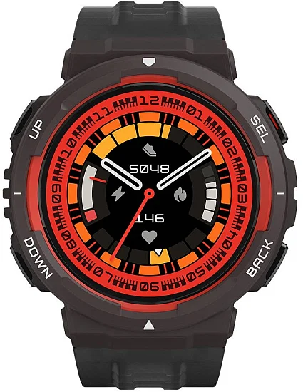 Amazfit Active Edge Lava Black Digital Smartwatch 46mm HR GPS W2212EU1N