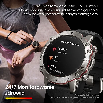 Amazfit Falcon Supersonic Black Sapphire Titanium Digital Smartwatch 47mm HR GPS W2029OV1N