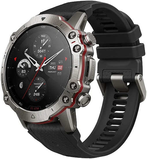 Amazfit Falcon Supersonic Black Sapphire Titanium Digital Smartwatch 47mm HR GPS W2029OV1N