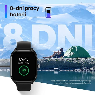 Amazfit GTS 4 Infinite Black Digital Smartwatch 36mm HR GPS zestaw z Wagą W2168EU1N