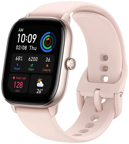 Amazfit GTS 4 Mini Flamingo Pink Digital Smartwatch 36mm HR GPS W2176OV6N