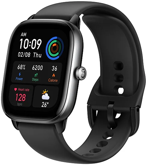 Amazfit GTS 4 Mini Midnight Black Digital Smartwatch 36mm HR GPS W2176OV5N