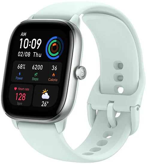 Amazfit GTS 4 Mini Mint Blue Digital Smartwatch 36mm HR GPS W2176OV7N