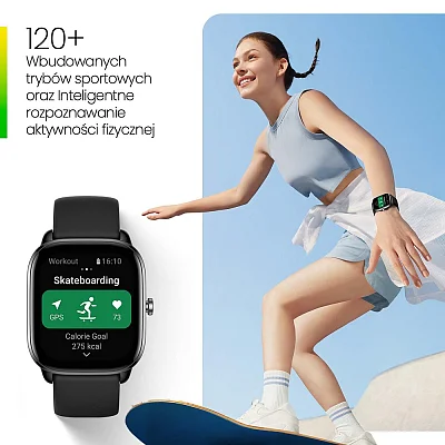 Amazfit GTS 4 Mini Moonlight White Digital Smartwatch 36mm HR GPS W2176OV8N
