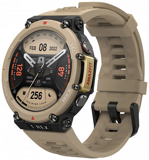 Amazfit T-Rex 2 Dessert Khaki Digital Smartwatch 47mm HR GPS W2170OV7N