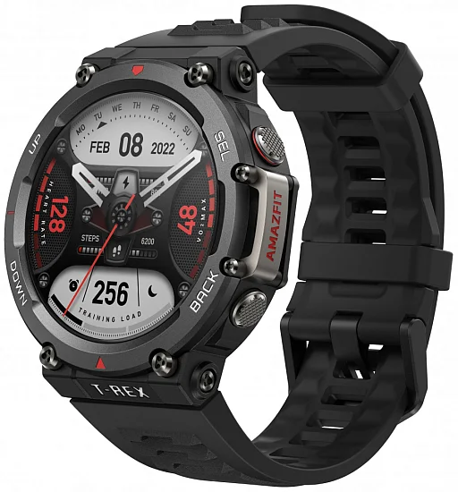 Amazfit T-Rex 2 Ember Black Digital Smartwatch 47mm HR GPS W2170OV6N