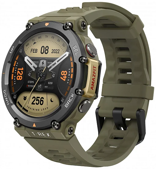 Amazfit T-Rex 2 Wild Green Digital Smartwatch 47mm HR GPS W2170OV5N