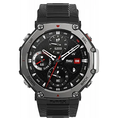 Amazfit T-Rex 3 Onyx Black Digital Smartwatch 47mm HR GPS A2323