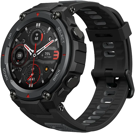 Amazfit T-Rex Pro Meteorite Black Digital Smartwatch 47mm HR GPS W2013OV1N