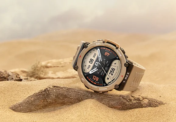 Amazfit T-Rex 2 Dessert Khaki Digital Smartwatch 47mm HR GPS W2170OV7N