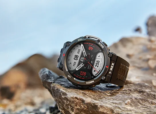 Amazfit T-Rex 2 Ember Black Digital Smartwatch 47mm HR GPS W2170OV6N