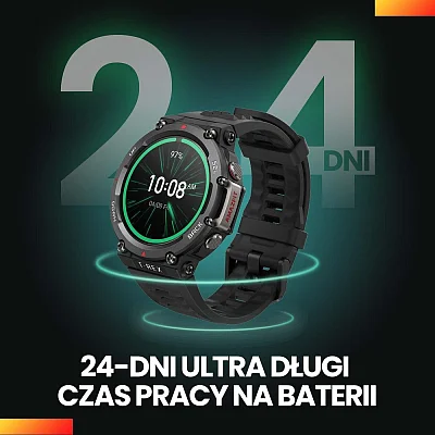 Amazfit T-Rex 2 Wild Green Digital Smartwatch 47mm HR GPS W2170OV5N